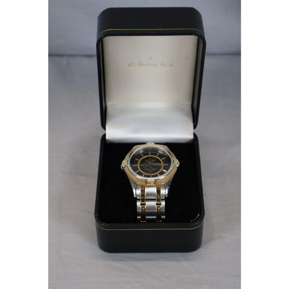 Danbury Mint NFL Watch Mens Gold Silver Stainless Steel Water Resistant 100M Box - Picture 1 of 11